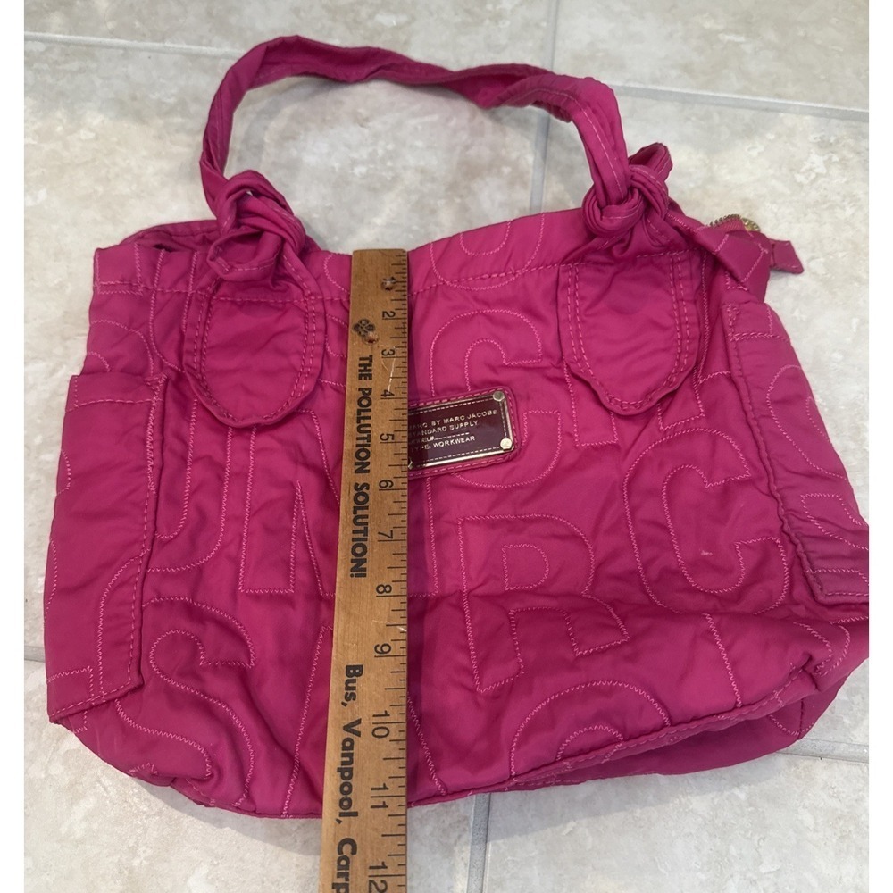 Marc by Marc Jacobs Workwear Pink Quilted Puzzle Shoulder Bag Tote Medium Logo - Picture 11 of 15